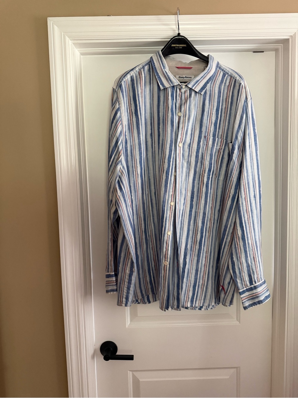 Tommy Bahama Men's Striped Linen Button-Down in Blue, White & Beige